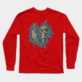 Gasmask with spikey background Long Sleeve T-Shirt